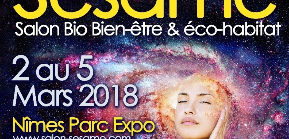 Affiche salon sésame 2019 à Nîmes Renato Pappalardo Elsa Decourt Espace Exprérience ZEN massage et thérapie énergétique