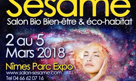 Affiche salon sésame 2019 à Nîmes Renato Pappalardo Elsa Decourt Espace Exprérience ZEN massage et thérapie énergétique